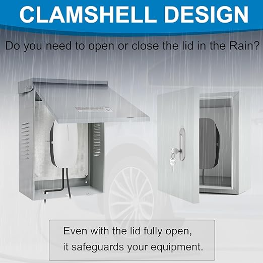 Outdoor EV Charger Enclosure, Wall Charger Cover for Tesla, EV Electric Vehicle Car Charger Cover with Lock, Indoor ＆ Outdoor (Charger Box)