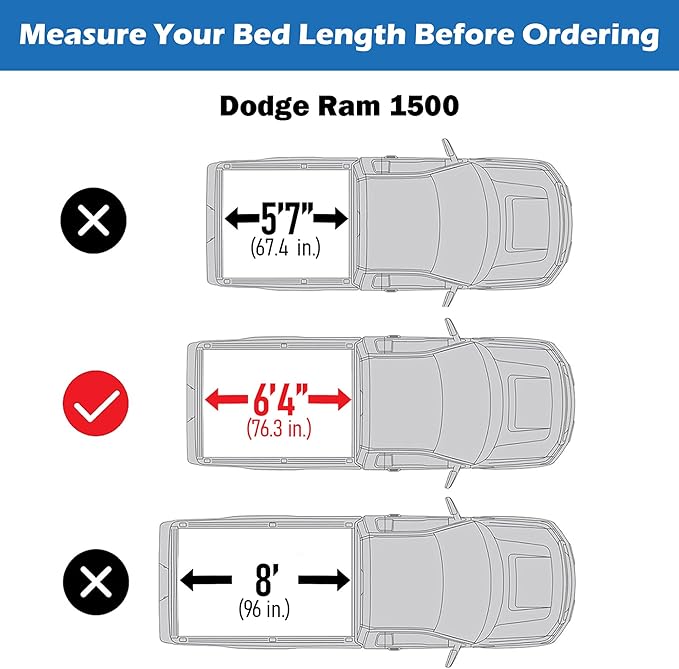 EZ Fold Hard Tonneau Cover Fits 2019-2026 Ram 1500 6'4" Bed Without Ram Box (76.3")