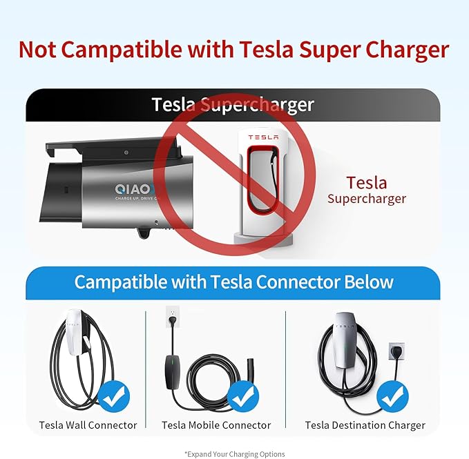 For Tesla to J1772 Adapter with Security Lock, Max 80A 250V Silver Plated NACS to J1772 adapter for Level 2 EV Charging, Fits Tesla Wall/Destination/Mobile Connectors, Non-Supercharger Compatible