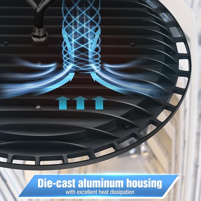 12 Pack 300W UFO Led High Bay Light Fixture,120VAC,5000K Daylight Commercial Shop Bay Lighting,45000LM,[1300W MH/HPS Equiv.] US Plug Area Lighting for Warehouse/Barn/Gym/Factory/Workshop