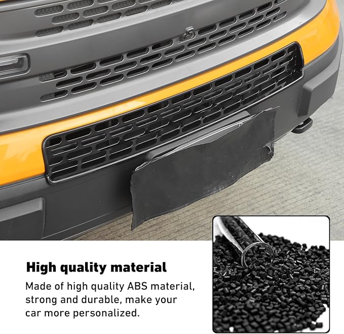 Linskip Mesh Grille Insert Compatible with Ford Bronco Sport 2021 2022 2023 2024, Front Grille Guard Cover for Bronco Sport Exterior Accessories(Gloss Black)