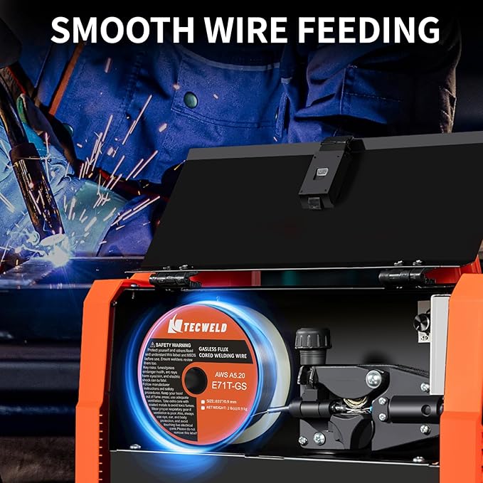 0.35" Flux Core Welding Wire - E71T-GS Gasless, Low Splatter, Mild Steel MIG Wire - Fits Most MIG Welders - 2 lb Spool