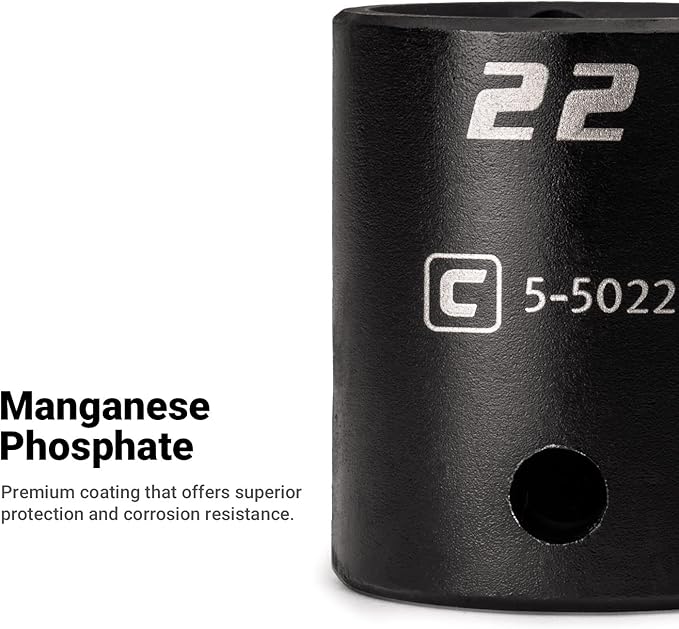 Capri Tools 17 mm Shallow Impact Socket, 1/2-Inch Drive, 6-Point, Metric