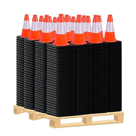 360 Pack 12 Inch Orange Traffic Cones Black Base,Safety Cones for Parking Lot Management, Driveway Delineator, Vehicle Guidance, Compact Outdoor Use (Orange, 12 inch -360 Pack)