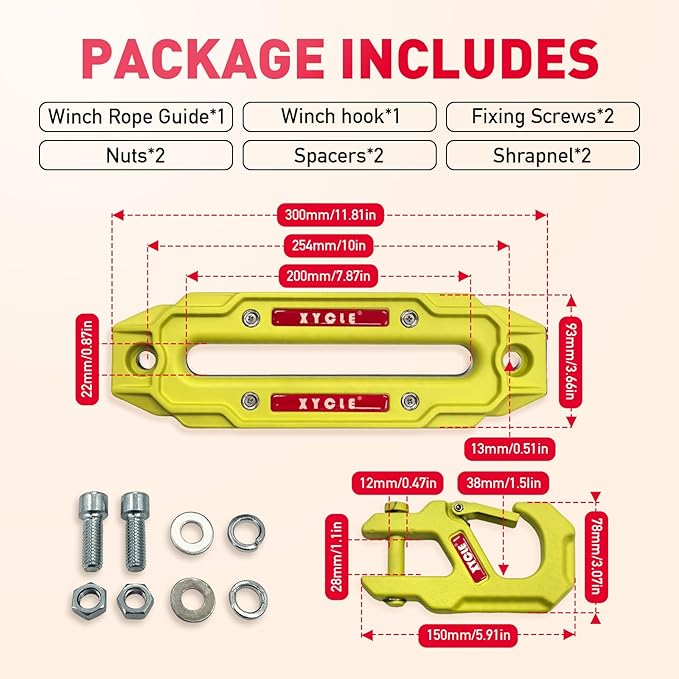 Winch Fairlead with Tow Hook,7075 Aluminum Hawse Fairlead with High Strength Alloy Steel Forged Winch Hook, 20000lb Winch Fairlead Hook (Green)
