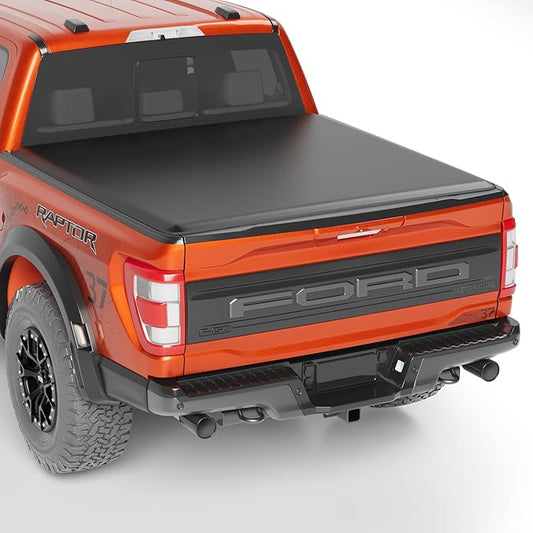 Soft Quad-fold Truck Bed Tonneau Cover Compatible with 2009-2014 Ford F150, F150 Bed Cover for 5.5 FT