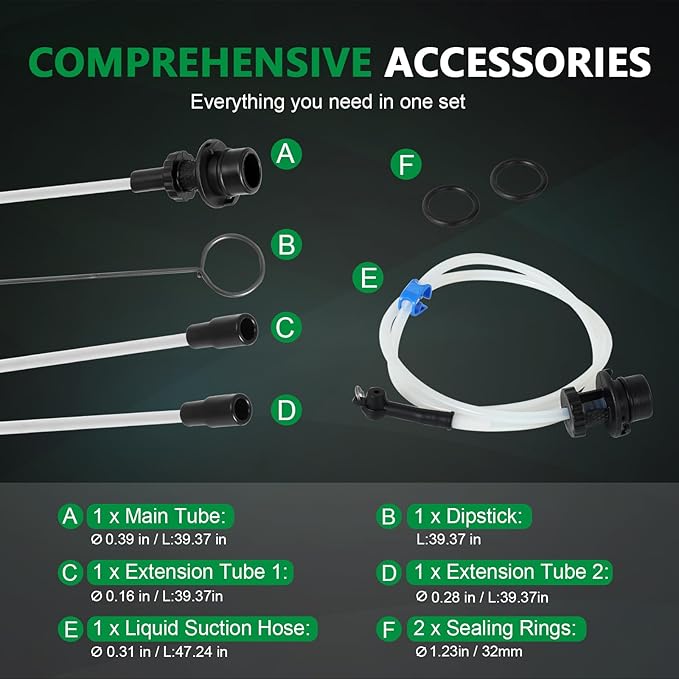 7L Oil Fluid Extractor - Pneumatic/Manual Vacumm Oil Extractor with Pump Tank Remover & 4 Tubes for Engine Oil Change and a Bleeding Hose with Universal Adpater for Brake Bleeding