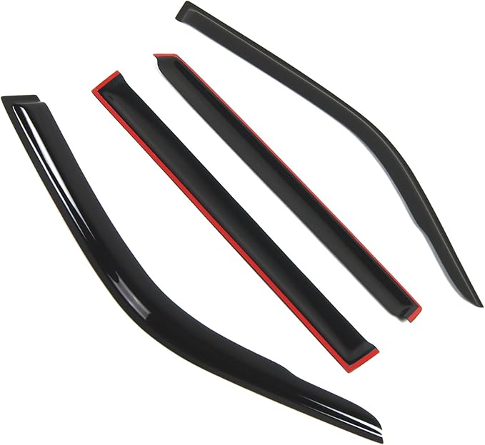 TuningPros Outside Mount Window Vent Visors Rain Guards Compatible with Toyota Land Cruiser 1991-1997 | Side Window Wind Deflectors Rain Shields | Smoke Tinted, 4 Pcs Set, DGWV-430