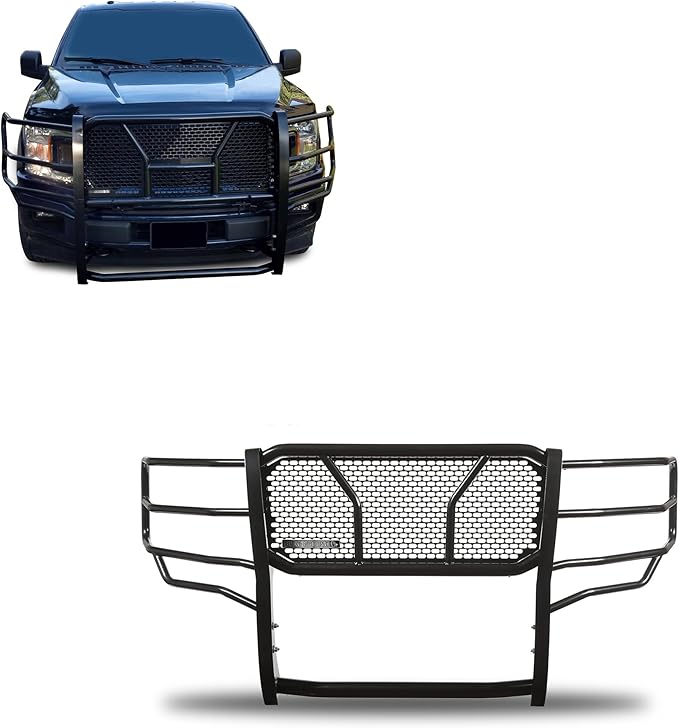 Black Horse Rugged Heavy Duty Grille Brush Bumper Guard Modular Black Compatible with 2015-2020 Ford F-150-RU-FOF115-B