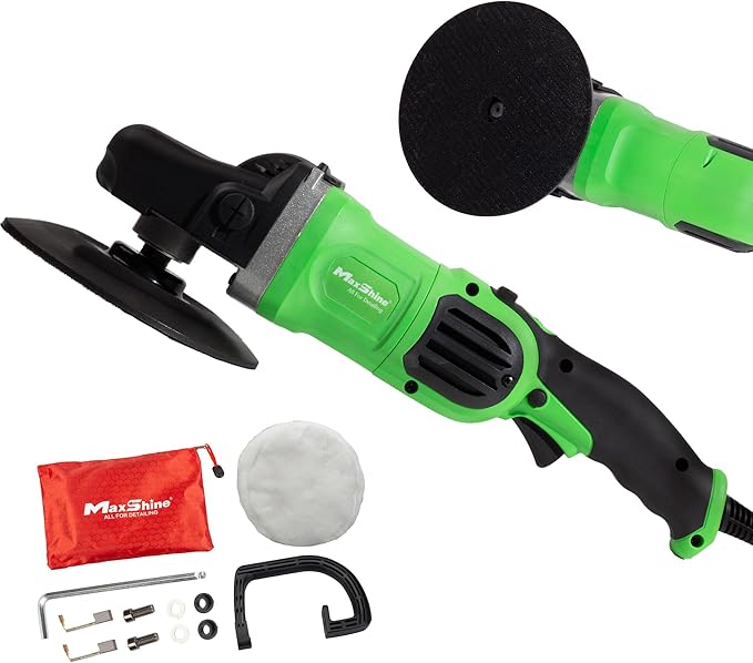 Maxshine 7" M1300 Pro Rotary Polisher - 1300W, 6-Speed, 5/8” Thread - Auto Detailing Tool for Paint Protection, Swirl & Scratch Repair, Buffing, Glossy Shine - Ideal for Cars, Trucks, SUVs