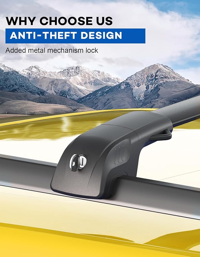 300lbs Lockable Roof Rack Cross Bars Compatible with Subaru Crosstrek Wilderness 2024 2025 2026 with Raised Side Rails, Heavy Duty Aluminum Roof Rails Crossbars Rooftop Luggage