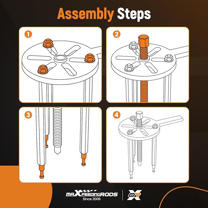 maXpeedingrods 21 in1 Bearing Puller Kit, Bearing Removal Tool, Bearing Separator Set, Bearing Disassembly Gear Puller w/ 3-jaw Hooks and 6 Sizes Red Steel Inner Hole Extractor