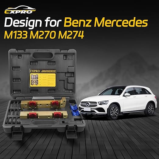 15Pcs Camshaft Locking Alignment Timing Tool, Compatible with Mercedes Benz M133 M270 M274, Engine Timing Tool Kit with Carrying Case & Gloves