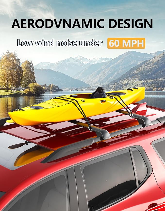 Tuyoung 300lbs Roof Rack Cross Bars Compatible with Jeep Cherokee 2014-2023, Lockable Heavy Duty Aluminum Anti-Theft Metal Lock Roof Rails Crossbars Rooftop Cargo Bars Luggage Racks