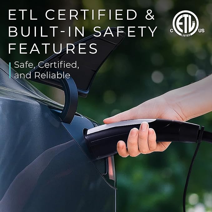 Lectron Level 1/2 (8A - 40A) Tesla NACS Portable EV Charger - Dual-Level Electric Vehicle Charging Station with NEMA 14-50/5-15 Plug - Compatible with All NACS Electric Vehicles