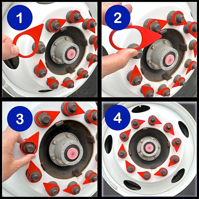 TYK Industries 33mm Red Loose Wheel Lug Nut Safety Check Indicators 100 Pack - Commercial Truck Wheel Nut Pre-Trip Safety Inspection Tool