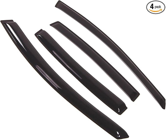 TuningPros Outside Mount Window Vent Visors Rain Guards Compatible with Pontiac G8 2008-2009 | Side Window Wind Deflectors Rain Shields | Smoke Tinted, 4 Pcs Set, DGWV-370