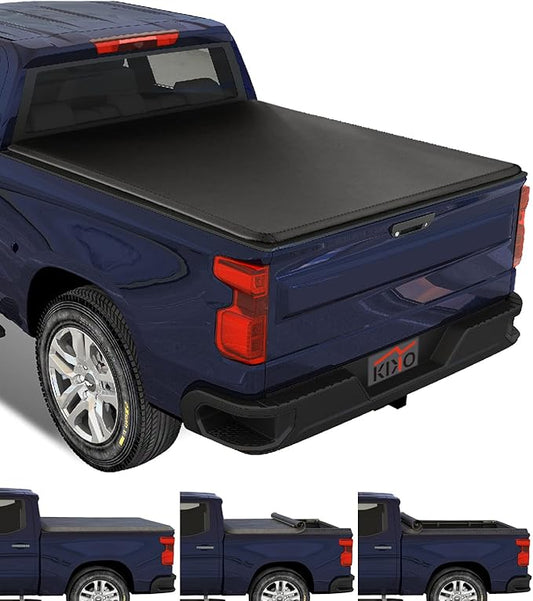Kikito Vinyl Soft Roll-Up Tonneau Cover Truck Bed for 1999-2006, 07 Classic Silverado/Sierra 1500 2500 HD 3500 HD 8FT Bed (96")
