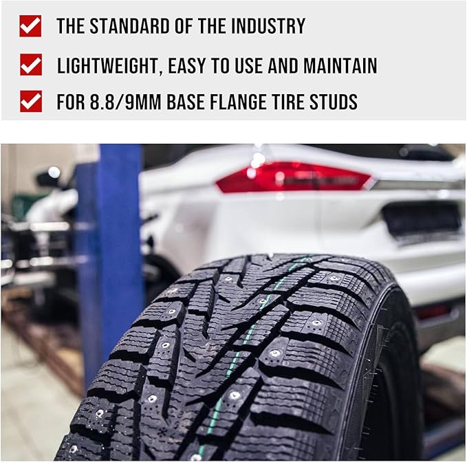 Tire Stud Gun 9mm Base Flange Tire Studs Tool Winter Snow Tire Stud Gun Installation Air Gun Tool for 8.8mm/9mm Base Flange Tire Studs