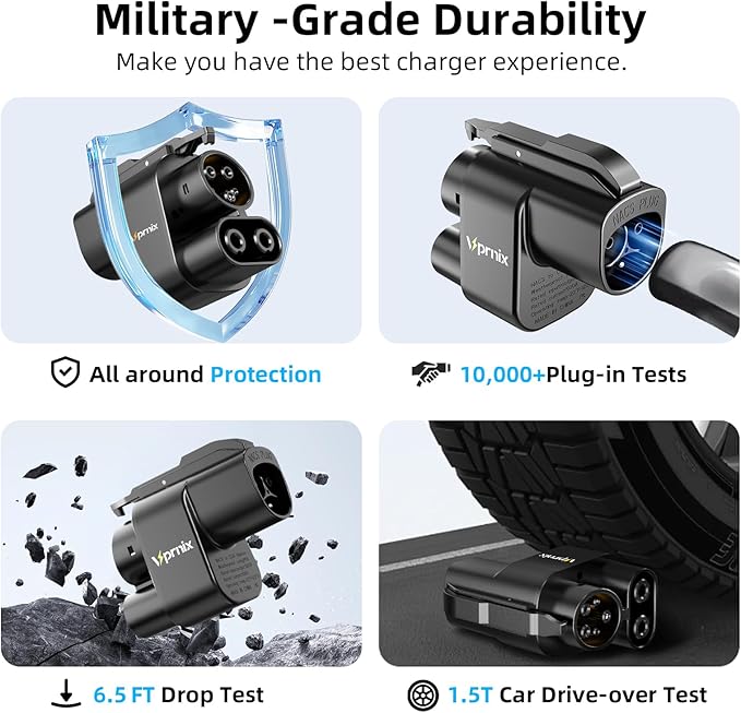 NACS to CCS Adapter, [500A/1000V,500KW Peak Power], Fast Charge Your CCS1 EVs at Tesla Superchargers, Supercharger Adapter Compatible with Ford, Mustang, Rivian, GM, Volvo and Polestar EVs
