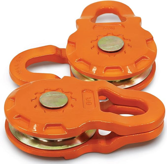 GearAmerica Smart Snatch Block Pulley, ATV/UTV Winch Snatch, Change Direction or Increase Mechanical Advantage, 24,000 Lbs (12T) - Ideal for Side by Side, Off Road Vehicles - 2 Pack, Orange