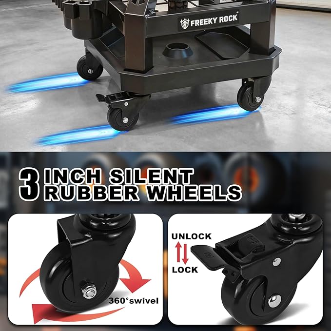 Rolling Shop Stool with Wheels, Heavy Duty Garage Work Mechanic Stool with Backrest, Adjustable Height 360°Swivel Rolling Chair with Tool Tray Storage, 330 LBS Capacity, Black