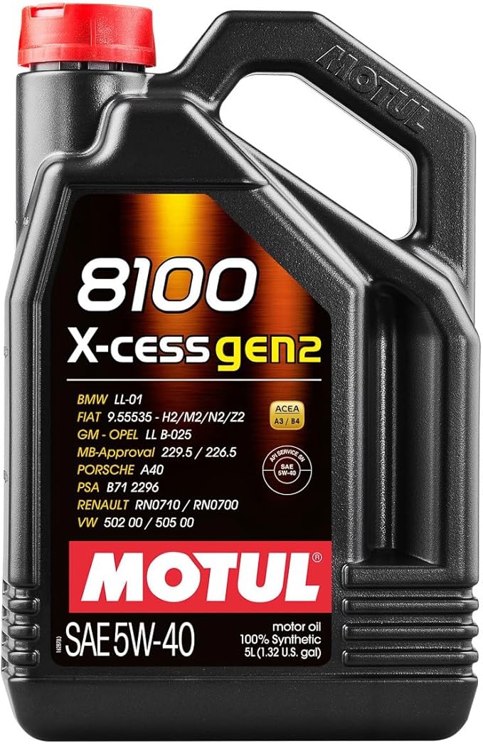 MOTUL 8100 X-Cess Gen 2 SAE 5W40 Full Synthetic Motor Engine Oil 5 Liter Bottle