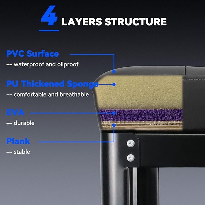 Rolling Creeper Garage Shop Seat for Men, Padded Mechanics Stool with Tool Tray Storage for Garage, Rolling Workshop Stool with Wheels, Auto Creeper Seat, 330 LBS Capacity, Heavy Duty, Black