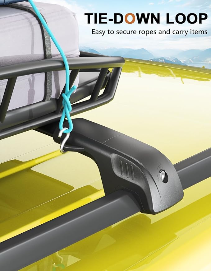 300lbs Lockable Roof Rack Cross Bars Compatible with Jeep Cherokee 2014-2023, Heavy Duty Aluminum Roof Rails Crossbars Cargo Canoe Black Rooftop Cargo.