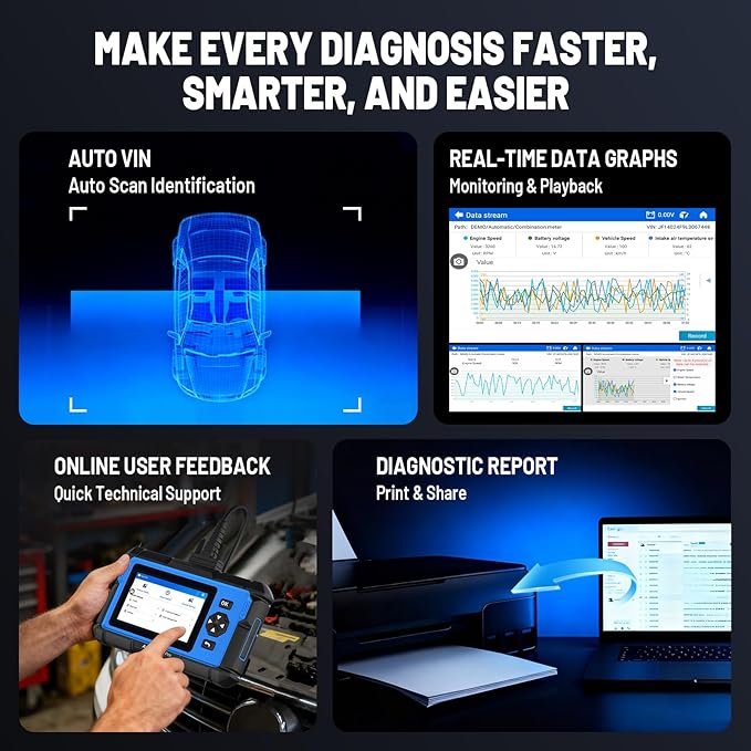 TOPDON ArtiDiag600 Pro, OBD2 Scanner Diagnostic Tool for All Systems, Code Reader Scan Tool with 9 Essential Maintenance Functions, Upgraded Version of AD600S/AD500, Lifetime Free Update