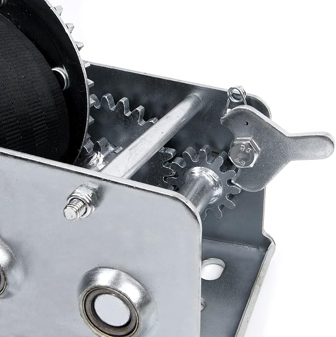 2500lbs Hand Winch Heavy Duty Boat Trailer Winch Two-Way Ratchet Gear Manual Winch Hand Crank Crane Weight Pulling for ATV Truck Towing Rope Winch