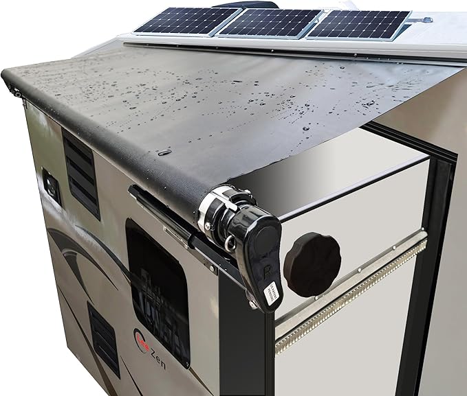 ‌CLee Zen RV Slide-Out Awning Cover Full Kit Black, Disassembly-Free Adjustment, Design Quick Fabric Tension Control, All-Weather Protection, Fits Most RV Models, 7' (Fabric 6'7")