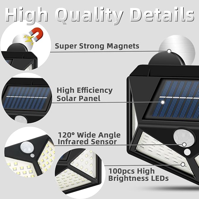 Solar RV Lights, RV Exterior Lights, RV Outdoor Lights Magnetic Motion Sensor Lights Waterproof for RV, Camper, Caravan, Trailer (2 Pack)