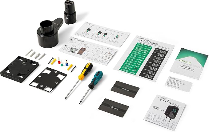 MACH 1: Fast 48 Amp Level 2 EV Charger, Hardwired Wall-Mount EVSE - Electric Vehicle Charging Station with Amp Lock, 200-240V. J1772 Connector Plus Tesla NACS Adapter. Outdoor Rated & a 30ft Cable