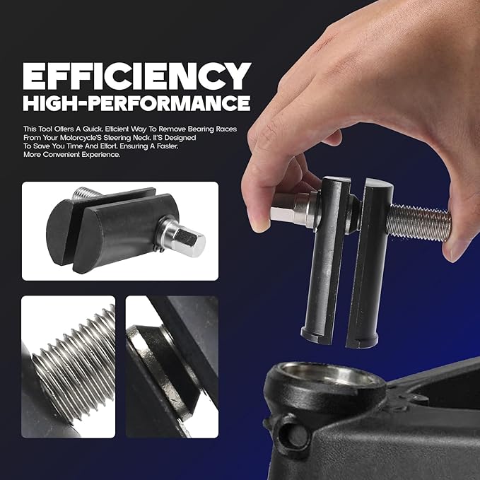 Motorcycle Steering Stem Bearing Race Removal Tool,Neck Bearing Race Puller,Bearing Puller,Bearing Removal Tool for 1-1/8in to 2-5/8in ID Races
