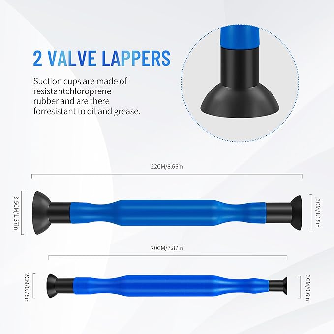 Valve Spring Compressor | 10 Piece Spring Clamp Tool Kit with C Clamp, Collet Pusher Adapters, Extension Rods, and Lever for Car, Motorcycle, ATV, and Small Engine Repairs (Blue)