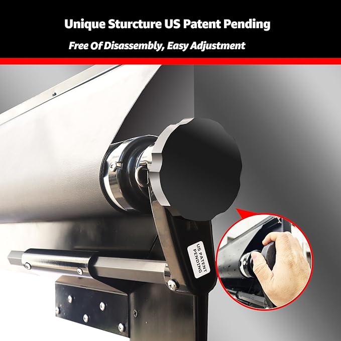 ‌CLee Zen RV Slide-Out Awning Cover Full Kit Black, Disassembly-Free Adjustment, Design Quick Fabric Tension Control, All-Weather Protection, Fits Most RV Models, 9'6" (Fabric 9'1")