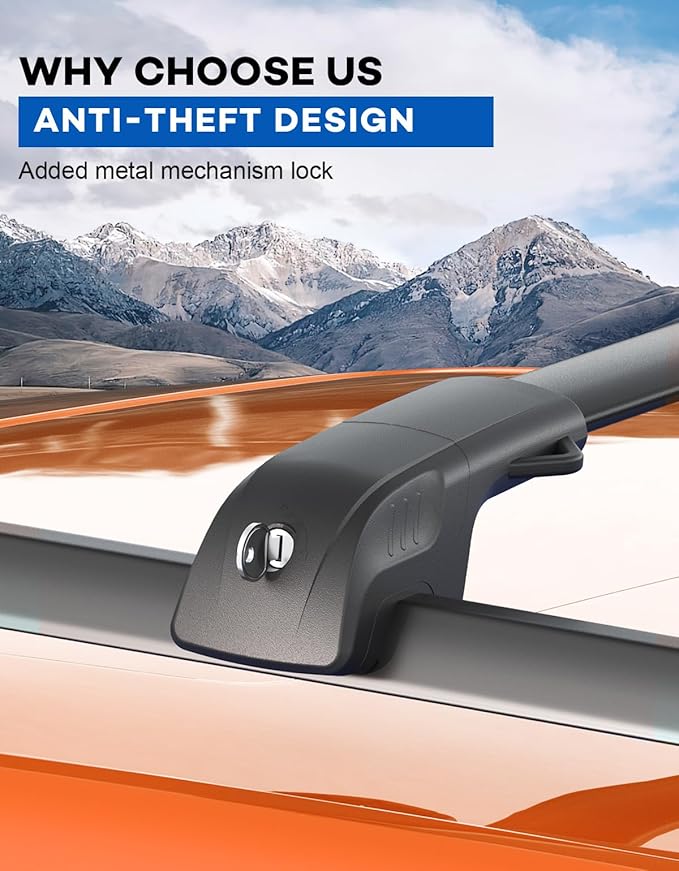 300lbs Lockable Roof Rack Cross Bars Compatible with Hyundai Palisade 2026,Heavy Duty Aluminum Roof Rails Crossbars Canoe Black Rooftop Cargo Luggage