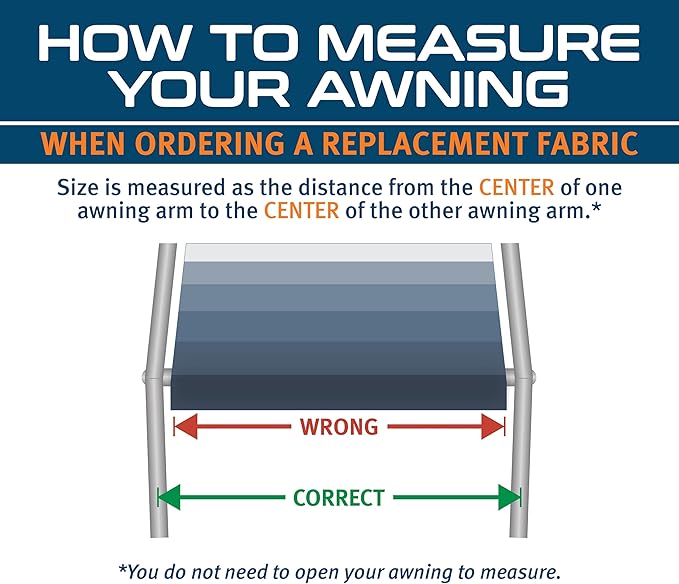 Shade Pro RV Awning Fabric Replacement | Durable Standard Grade Vinyl (11' [Fabric 10' 2"], Reverse Slate Blue Fade) Camper Shade Awning Canopy