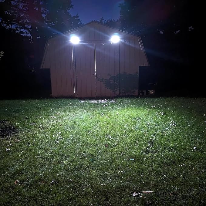 Raycharm 10" RV Camper LED Awning Porch Utility Light Fixture, 40° Down Angle Beam, 6000K Cool-White, 12V/24V DC, High Light-Output Low Ampere Draw, Aluminum Housing Black Finish, 2-Pack