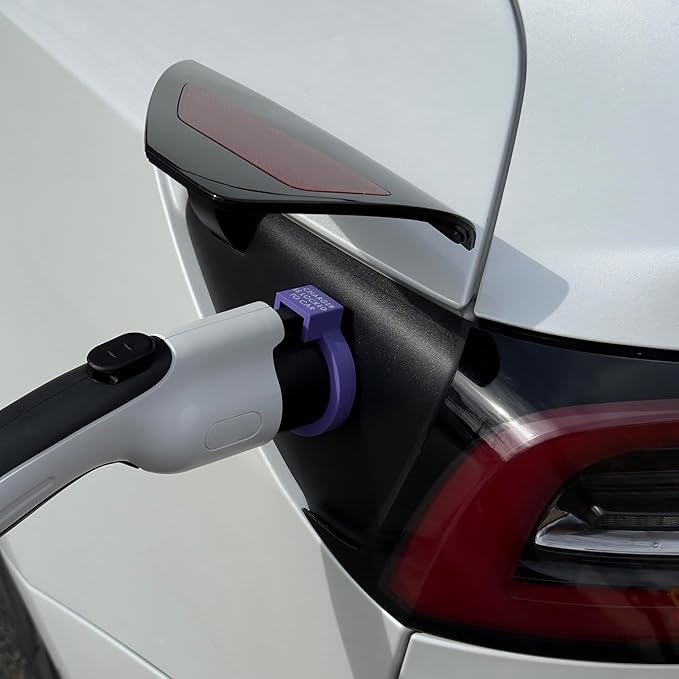 Door Dock for Tesla/J1772 Adapter for Model Y and Charger Locking Ring Bundle 2023-2025 (Purple)