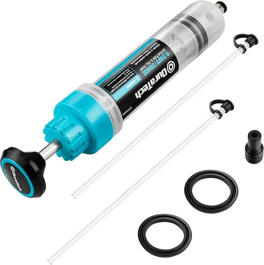 DURATECH 200CC Fluid Extractor Automotive, Fluid Pump with Long Extension Tubes, Oil Syringe with Powerful Suction, Fluid Extractor Pump for Extracting Engine Oil, Transmission Oil and Brake Fluid