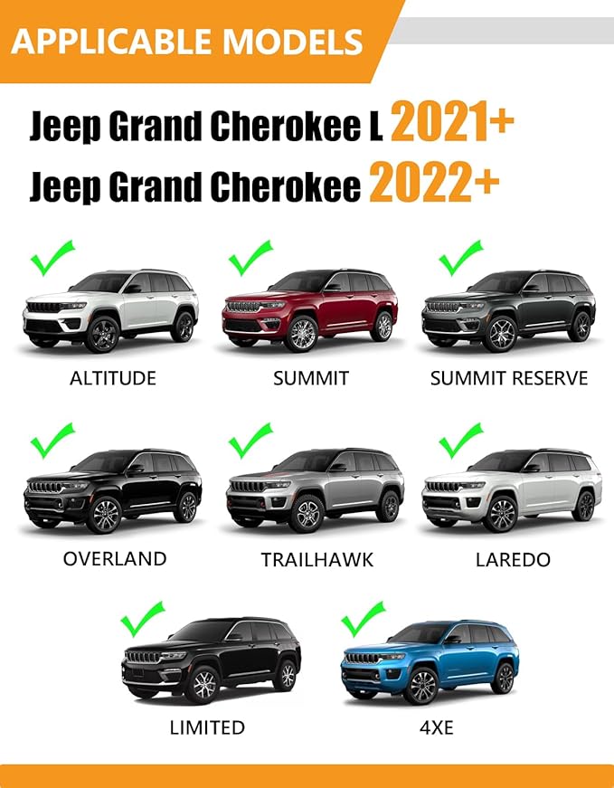 KINGGERI All Aluminum Roof Rack Cross Bars Compatible with Jeep Grand Cherokee L 2021-2026 and 2022-2026 Grand Cherokee WL. 260lb Lockable Heavy Duty Crossbars Rooftop Cargo Basket Luggage Kayak