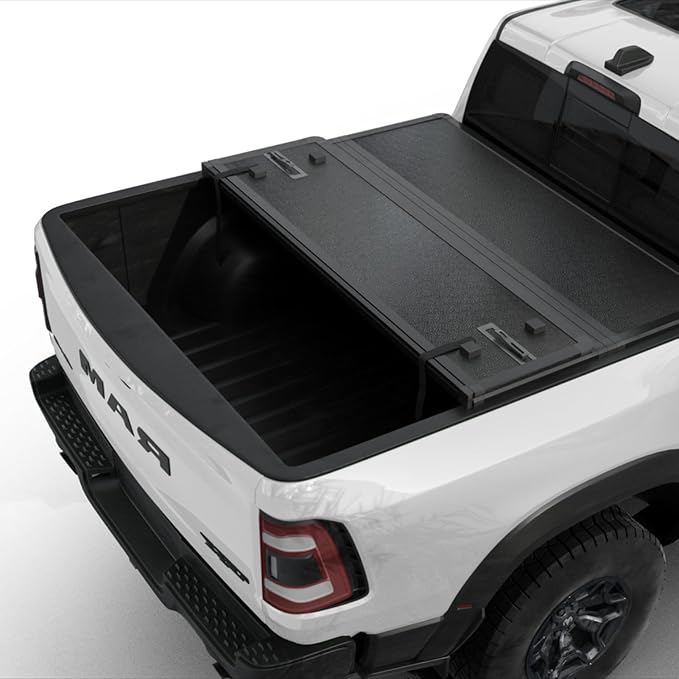 Hard Folding Truck Bed Tonneau Cover|HTF011|Fits 2009-2026 Dodge Ram 1500 5' 7" Bed Without Ram Box (67.4")