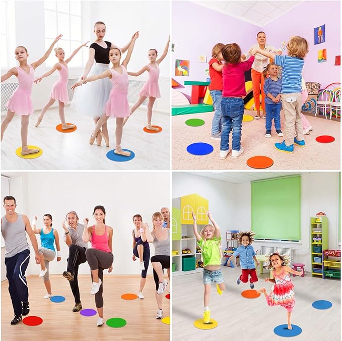 Spot Markers Rubber Floor Dots 9inch Non Slip Agility Dots Flat Cones for Kids Sports Soccer Basketball Training, Gym Training, Preschool Kindergarten Classroom