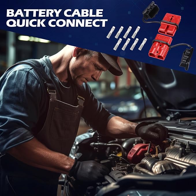 Frienda 4 Pieces 2-4 Gauge 175A Battery Quick Connector 12-36V Disconnect Wire Harness Plug Kit Battery Quick Connector Disconnect Plug for Motor Winch Trailer(175A)