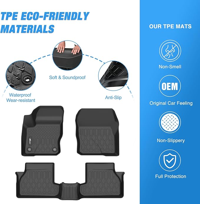 Nilight TPE Floor Mats for Ford Focus 2012 2013 2014 2015 2016 2017 2018, All Weather Custom Fit Heavy Duty Floor Liners