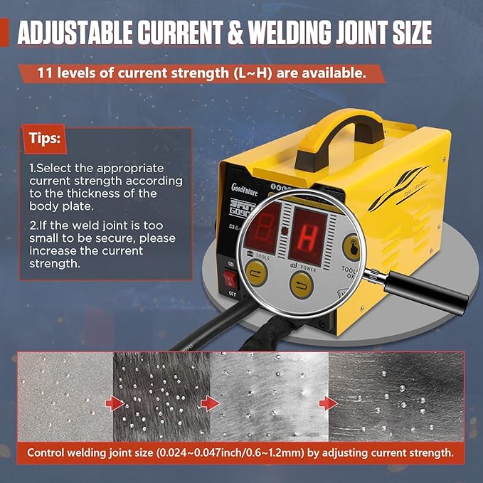 PLAYOCCAR 220V Spot Welder Dent Puller Machine, 3KW 3500A Car Body Stud Dent Repair Kit with 7 Welding Modes, small Joints & 82pcs Accessories