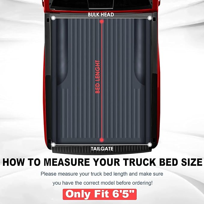 MOSTPLUS Roll-Up Soft Vinyl Truck Bed Tonneau Cover Compatible for 2004-2014 Ford F150 F-150/2006-2008 Lincoln Mark LT Styleside Bed 6.5FT Feed Bed