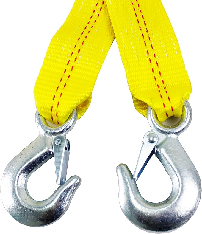 HFS(R) 2" X 30', 4.5 Ton 2 Inch X 30 Ft. Polyester Tow Strap Rope 2 Hooks 10,000lb Towing Recovery